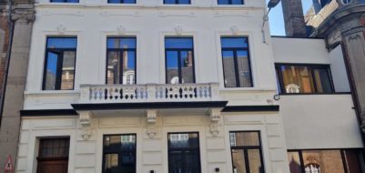 Façade rénovée du coliving de la rue Saintraint à Namur